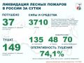 За прошедшие сутки в России потушено 37 лесных пожаров в 15 регионах