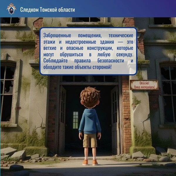 Следственное управление СК России по Томской области предостерегает несовершеннолетних от посещения опасных объектов Следственное управление СК России по Томской области предостерегает несовершеннолетних от посещения опасных объектов