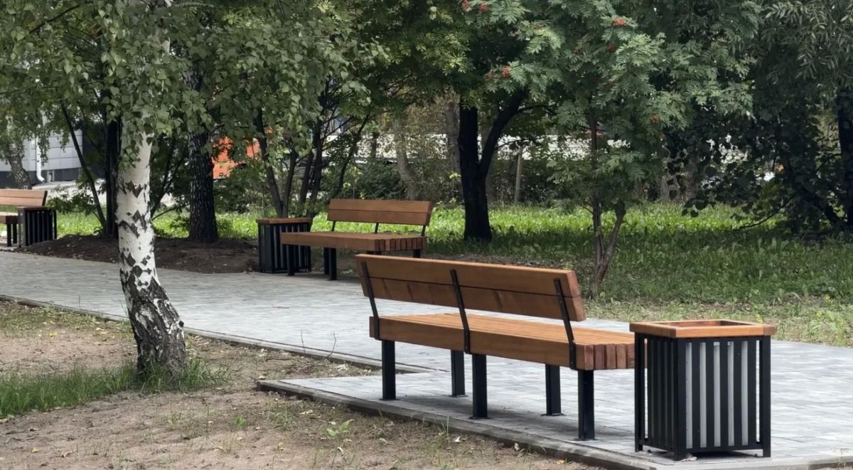 Работы по благоустройству парка на ул. Ф. Лыткина завершены Работы по благоустройству парка на ул. Ф. Лыткина завершены