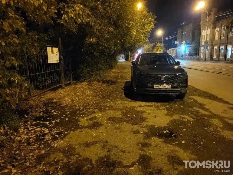 Мастера томской парковки: ночные опасности или перекрытый тротуар Мастера томской парковки: ночные опасности или перекрытый тротуар